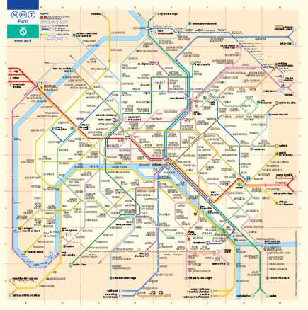 Carte réduite du métro