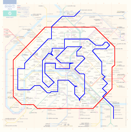 Solution au second problème sur la carte réduite du métro